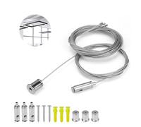 WJUAN Cable Acier, 4 pièces, Argent, Acier Inoxydable, Tendeur Cable, 1,5 mm × 2 m, Longueur Réglable, Cable Suspension Luminaire, pour Salon, Salle de Bain, Bureau