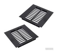 WJUAN Lot de 2 Grilles d'aération en aluminium 150x150 mm noires carrées - Grille d'aération pour placards, chambres à coucher et portes