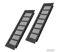 WJUAN Lot de 2 grilles d'aération en aluminium 300x100 mm noires rectangulaires - Grille d'aération pour placards, chambres à coucher et portes