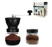 WJUAN Moulin a Cafe, Coffee Grinder avec Poignée, avec Coussinet en Silicone Antidérapant et pot de Stockage, Moulin a Cafe Manuel, Adapté pour Moudre Grains de Café, Graines de Soja et Céréales