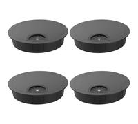 WJUAN Passe-câbles 60mm Noir Lot de 4 | Gestion câbles de Bureau en Alliage de Zinc | Cache-câble pour Table & Poste de Travail