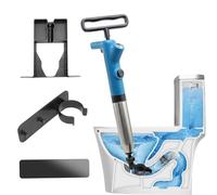 WJUAN Pompe Deboucheur Canalisation avec Manomètre, Système de Pression à 2 Niveaux (4-8 Bar), Deboucheur Wc avec Adaptateur pour Tuyaux de Toilettes et D'évacuation, Support Mural Inclus