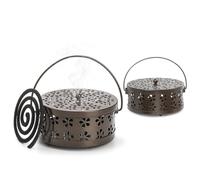 WJUAN Spirale Anti Moustique Paquet 2 Pièces, Porte Spirale Anti Moustique Classique, Conception Creuse, Support Encens Portable, sûr et Coupe-Vent, Adapté Famille, Camping et Voyages(147.7 x 68 mm)