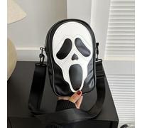 WJUHYGTF Ghost Screaming Pattern PU Cuir Ghostface Sac À Bandoulière, Sac À Main Gothique Bandoulière Bandoulière pour Femmes Sacs À Main d'halloween pour Hommes,Noir