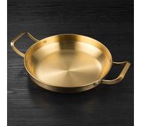 WJUHYGTF Pot De Nouilles Ramen Coréen avec Poignées, Coréen, Casserole Tous Les Jours en Acier Inoxydable Marmite Cuisson Dorée pour Pâtes À Soupe La Maison Et L'Extérieur,d'or,28cm