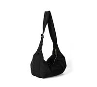 WJUHYGTF Sac À Bandoulière en Nylon pour Femmes, Sac À Bandoulière De Grande Capacité Sac À Bandoulière avec Fermeture Éclair Et Bandoulière Réglable De Couleur Unie,Noir