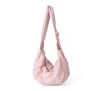 WJUHYGTF Sac À Bandoulière en Nylon pour Femmes, Sac À Bandoulière De Grande Capacité Sac À Bandoulière avec Fermeture Éclair Et Bandoulière Réglable De Couleur Unie,Rose