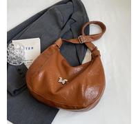 WJUHYGTF Sac À Bandoulière pour Dames, Sacs À Main en Cuir PU Croissant Lune Sac Fourre-Tout Épaule pour Femmes Femmes Bretelles Interchangeables Pratiques,Marron