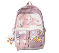 WJUHYGTF Sac À Dos Kawaii Tote Bag pour Femmes, avec Broche Kawaii Et Peluche Esthétique Japonaise Sac À Main Décontracté De Mode Sac À Bandoulière pour Adolescentes,E,M
