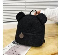 WJUHYGTF Sac À Dos Ours en Peluche en Peluche, Sac À Dos Personnalisé pour Enfants Ours Enfant en Bas Âge Sac D'École pour Garçons Filles Moelleux Mignon Sac d'animal en Peluche,Noir