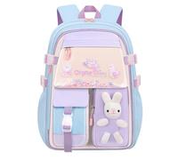 WJUHYGTF Sac À Dos pour Filles Sables Mouvants, Lapins Kawaii Bad Bunny Grande Pièce Préscolaire Réfrigérateur Porte Enfants Mignon Cartable pour Écoliers Enfants Adolescents,Bleu,S