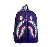 WJUHYGTF Sac À Dos Requin pour Garçons Et Filles, Sac De Livre Camouflage, Sac De Voyage Léger avec Sangle Réglable, Sac À Dos Décontracté, Enfants,Violet