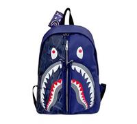 WJUHYGTF Sac À Dos Requin pour Garçons Et Filles, Sac De Livre Camouflage, Sac De Voyage Léger avec Sangle Réglable, Sac À Dos Décontracté, Enfants,Bleu