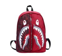 WJUHYGTF Sac À Dos Requin pour Garçons Et Filles, Sac De Livre Camouflage, Sac De Voyage Léger avec Sangle Réglable, Sac À Dos Décontracté, Enfants,Rouge