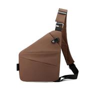 WJUHYGTF Sac Antivol, Sac À Bandoulière, Sac De Poitrine, Sac Antivol, Sac De Sécurité De Voyage pour Femme Et Homme,Marron,Right