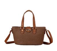 WJUHYGTF Sac De Plage en Paille, Sac en Paille Sacs en Paille pour Femmes, Petit Sac Fourre-Tout, Sac À Bandoulière, Sacs Panier Élégants, Sac À Main en Paille Tressée,E