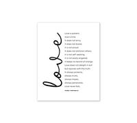 WJWGP Verset Biblique Affiche l'amour Est Patient l'amour Est Gentil Art Citations ChréTiennes Toile Tableau Peinture Minimaliste Murale Art Tableaux Decoration à La Maison 40x50 Cm sans Cadre