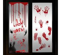 WJWINER 2 Feuilles Stickers Halloween, Decoration Halloween Fenetre, Decoration Porte Halloween, Halloween Fenêtre Autocollants, pour Décoration de Fête à la Maison D'halloween