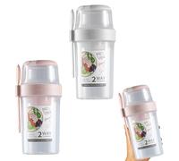 WJWINER Réutilisables Bol Muesli a Emporter Lot de 2, Bol Yaourt a Emporter, Repas Bol Muesli a Emporter Tasse de Céréales avec Une Cuillère Convient au, pour les Salades, Lait, les Céréalesle