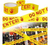 WJWINER Ruban Avertissement Halloween, Ruban D'Avertissement de Jardin de Décoration D'Halloween, Ruban Adhésif de Sécurité, Bande Warning Pour Jardin, Zombie, Fête, Construction(4,8cm*25m)