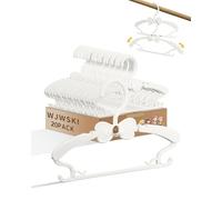 WJWSKI 28-37cm Cintre Enfant en Plastique, 20pcs Cintre Enfant Empilables, Antidérapants Cintres Bebe Extensibles pour vêtements d'enfants et bébés - Peu encombrant -Blanc