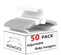 WJWSKI Lot de 50 cintres réglables pour placard, vêtements de bébé, chambre d'enfant, perchas en plastique pour nouveau-nés et nourrissons