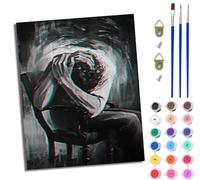 WJWWANG Peinture par Numéros pour Adulte Peinture par Numero pour Enfant et Adulte Beauté sans visage abstraite DIY Peinture Acrylique Débutants Facile sur Toile Peintures et Pinceaux