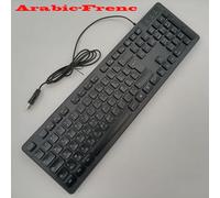 WJWWO Clavier CâBlé 104 Touches, Interface USB, Clavier Muet, Clavier dans Diverses Langues Adapté à Un Ordinateur Portable Pc Pratique ArabicFrench-B