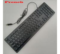 WJWWO Clavier CâBlé 104 Touches, Interface USB, Clavier Muet, Clavier dans Diverses Langues Adapté à Un Ordinateur Portable Pc Pratique French-B
