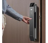 WJWWO Serrure De Porte Intelligente à Reconnaissance Faciale 3D avec CaméRa, Serrure Intelligente De Porte D'EntréE avec CaméRa Et Sonnette VidéO à éCran IntéRieur