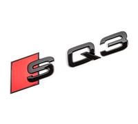 WJWZZGYL Auto Emblème Autocollant pour AUD-i S7 RS3 RS4 RS5 RS6 RS7 RS8 SQ3 SQ4 SQ5 SQ7 SQ8,Sticker 3D Personnalisé pour Coffre avec Lettres Décoratif Voiture Style Accessoires,Black-SQ3