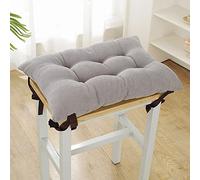 WJXBoos Lot de 2 Coussins de Chaise,Coussinets de Siège Rectangulaires,Super Doux Coussins de Tabouret Coussins Carrés avec Attaches pour Petits Tabourets École Bureau (Gris-1,25 * 35 * 5cm)