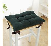WJXBoos Lot de 2 Coussins de Chaise,Coussinets de Siège Rectangulaires,Super Doux Coussins de Tabouret Coussins Carrés avec Attaches pour Petits Tabourets École Bureau (Vert-1,25 * 35 * 5cm)