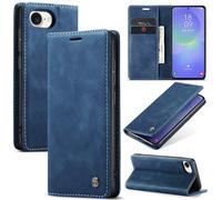 WJXEXRS Coque pour iPhone 16E 5G / iPhone 17E 5G, Etui Premium Housse en Cuir Pochette Protection Portefeuille, Rabat Clapet Case, Pliable support Porte Carte Magnétique Étui pour iPhone 16E/17E -Bleu