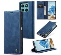 WJXEXRS Coque pour Motorola Moto Edge 60 Fusion, Etui Premium Housse en Cuir Pochette Protection Portefeuille, Rabat Clapet Case, Pliable support Porte Carte Magnétique Étui pour Edge 60 Fusion - Bleu