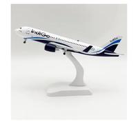WJXNNON 20 cm A320 pour les compagnies aériennes indiennes indigo à l'échelle 1:400 en alliage de métal moulé sous pression avec train d'atterrissage pour garçons cadeaux décoration affichage