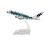 WJXNNON Avion Moulé sous Pression en Alliage Métallique 16 Cm pour Le Modèle d'avion A380 D'ANA Airlines, Tortue De Mer De Dessin Animé, Tortue Verte