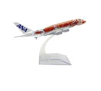 WJXNNON Modèle d'avion en Alliage All Nippon Airways A380, Collection De Décorations De 16 Cm(380turtleorange)