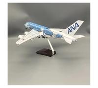 WJXNNON Modèle d'avion Moulé sous Pression Bleu, Échelle 1:160, 47 Cm, pour Japan Air ANA A380, Dessin Animé, Tortue De Mer, Cadeaux, Décoration, Affichage(with Light)