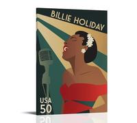 WJYCHEND Billie Affiche décorative sur toile de la série musicale de Holiday Singer pour chambre à coucher, 20 x 30 cm, style cadre