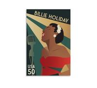 WJYCHEND Billie Holiday Singer Album Cover Music Series Poster sur toile Décoration murale Décoration Chambre à coucher 60 x 90 cm Sans cadre