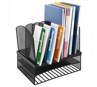 WJYLM Bureau fichier Organiseur Trieur, métal Mesh Desk File Plateau Organiser avec 2 bacs à courrier et 6 Vertical Droit File Folder Support Sections