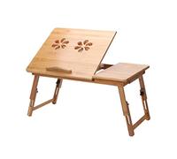 WJYLM ordinateur portable Stands, Table pour ordinateur portable Grand lit Plateau réglable Basculement Haut Pliable Table multi-tasking stand Petit déjeuner au service Bamboo Supporte jusqu'à,L av...