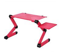 WJYLM Portable Pliable réglable Bureau Haute Ordinateur Portable Table Stand Portable Plateau Lap PC Pliant Bureau Table avec Souris avec Ventilateur,Rouge