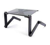 WJYLM Portable Pliable réglable Bureau Haute Ordinateur Portable Table Stand Portable Plateau Lap PC Pliant Bureau Table avec Souris avec Ventilateur,Noir