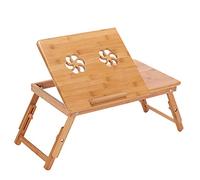 WJYLM Portable Pliant Bamboo pour Ordinateur Portable Table canapé-lit Ordinateur Portable Bureau Stand Bureau avec Table de lit Ventilateur pour Ordinateur Portable Livres, Porte-Lecture,HH346600PC