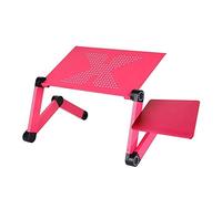 WJYLM réglable Bureau d'ordinateur portable en aluminium Table ergonomique TV Lit Lapdesk Plateau PC Table pour ordinateur portable Console de bureau avec ventilateur de refroidissement tapis de so...