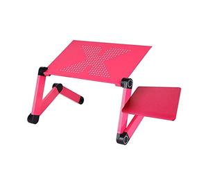 WJYLM réglable Bureau d'ordinateur portable en aluminium Table ergonomique TV Lit Lapdesk Plateau PC Table pour ordinateur portable Console de bureau avec ventilateur de refroidissement tapis de so...