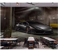 WJYMJJ Papier peint intissé Mural voiture de sport noire 200x150 cm 3D Mode Grande Personnalité Peinture Murale, pour Moderne Salon Chambre TV fond
