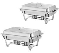 WJYTDHIQS 9L Chafing Dish Chauffe-Plats en Acier Inoxydable, Chafing Dish/Buffet Chauffant/Réchaud - Grande Capacité Et Chauffe, Chauffe-Plats pour fêtes,dîners,Restauration, Buffet, Mariages